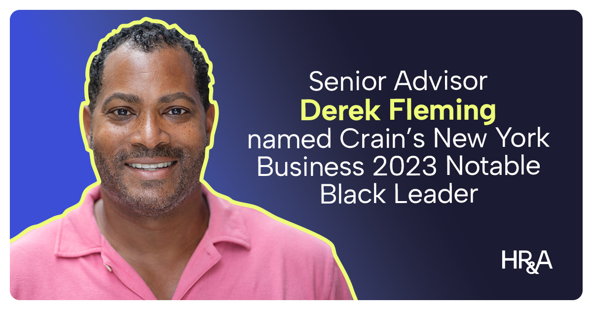 Senior Advisor, Derek Fleming named Crain’s New York Business 2023 Notable Black Leader