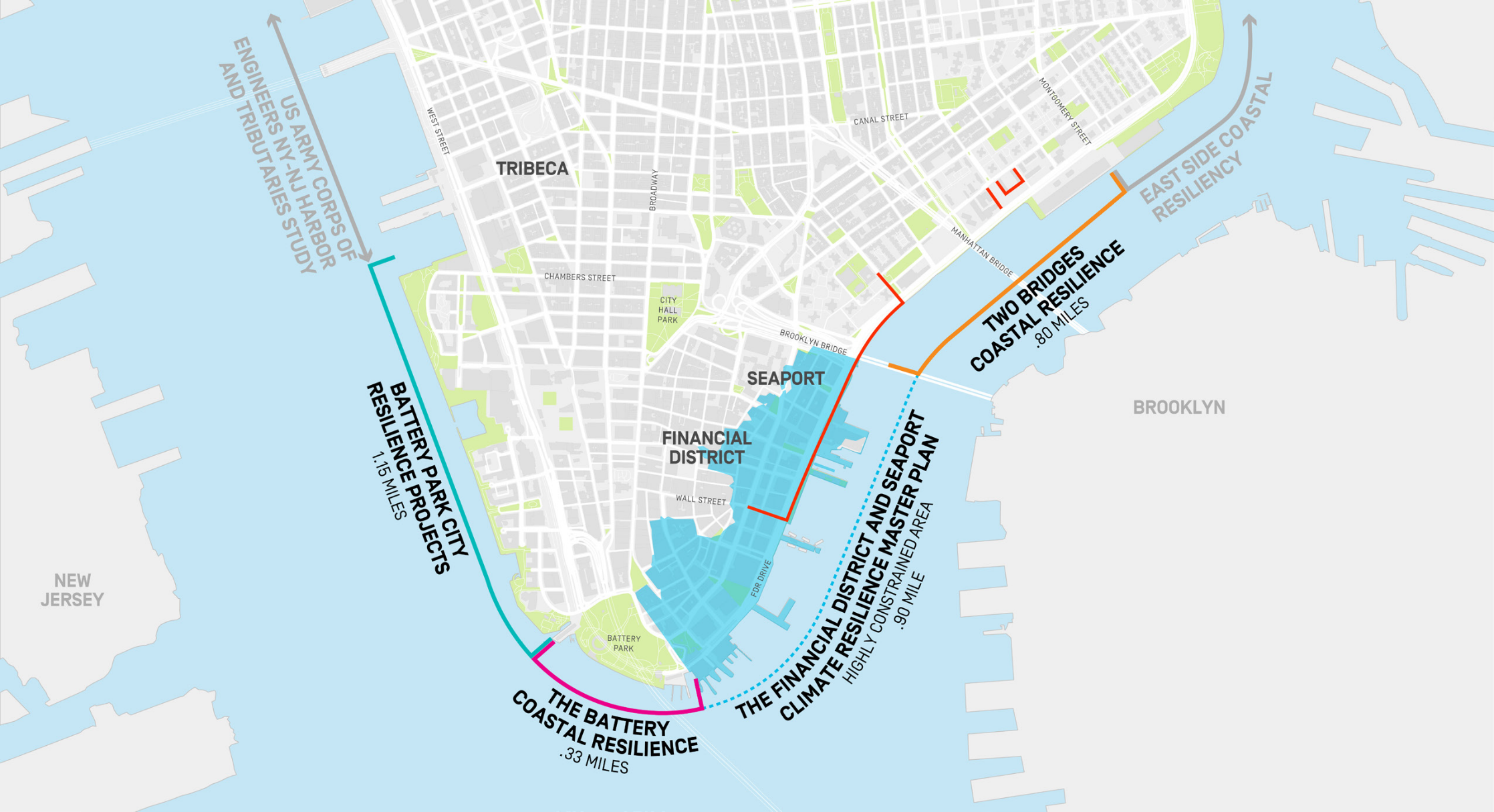 NYC Mayor Bill de Blasio announces a bold series of climate adaptation strategies for a more resilient Lower Manhattan.